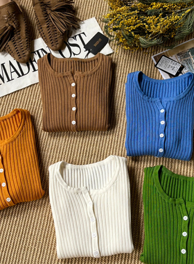 MADEIN OST-早春北欧极简坑条短袖针织开衫