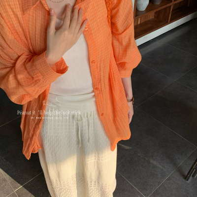 peanut花生家-小红书热门防晒衬衣糖果色薄款长袖衬衫(只卖衬衫)