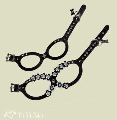 【皮一下】真皮宠物狗狗猫咪胸背可调节胸背水钻定制bb胸背定制款