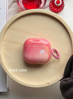 Asea小众ins粉色晕染水蜜桃适用airpods pro3耳机套苹果2/三/4代无线蓝牙保护壳新款女趣味保护套个性男