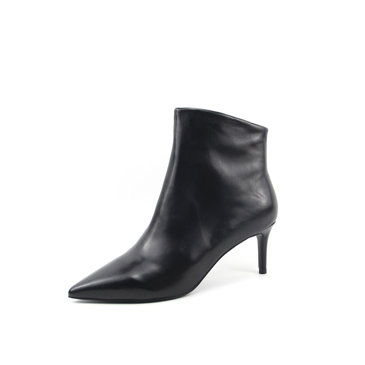 胎牛皮女鞋欧美细跟尖头素面