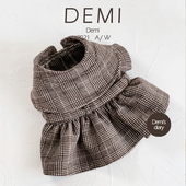 DEMI原创定制冬季 英伦风裙子法斗巴哥恶霸胖狗羊绒加厚保暖衣 新款
