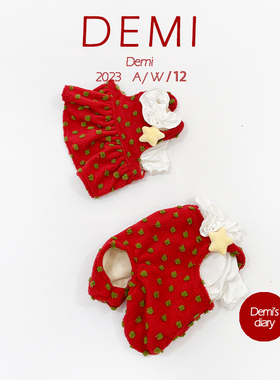 DEMI原创定制宠物圣诞情侣装法斗巴哥英斗恶霸绿色条纹波点背带裤