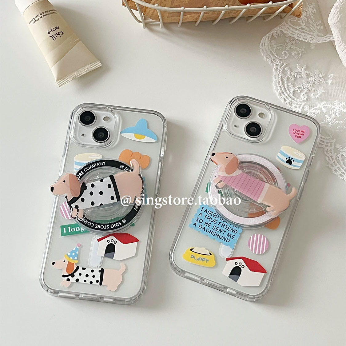 可爱腊肠狗卡通16promax手机壳