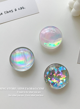 韩国ins炫彩镭射手机气囊支架可伸缩折叠粘贴式便携桌面懒人神器