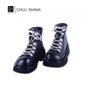 牛皮马丁靴时尚 CHULISHANA 寻觅 潮流英伦风绑带厚底增高短靴女