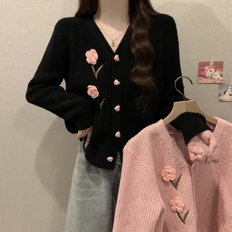 实拍年大码女装秋冬新款针织小外套胖妹妹减龄毛衣学院风毛衣