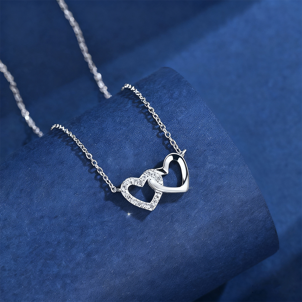 爱心项链女心心相印银饰锁骨链