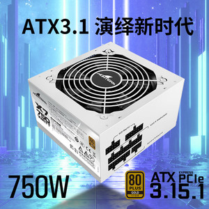 长城X7 额定750W白色金牌全模组ATX台式电脑主机箱电源850W背线
