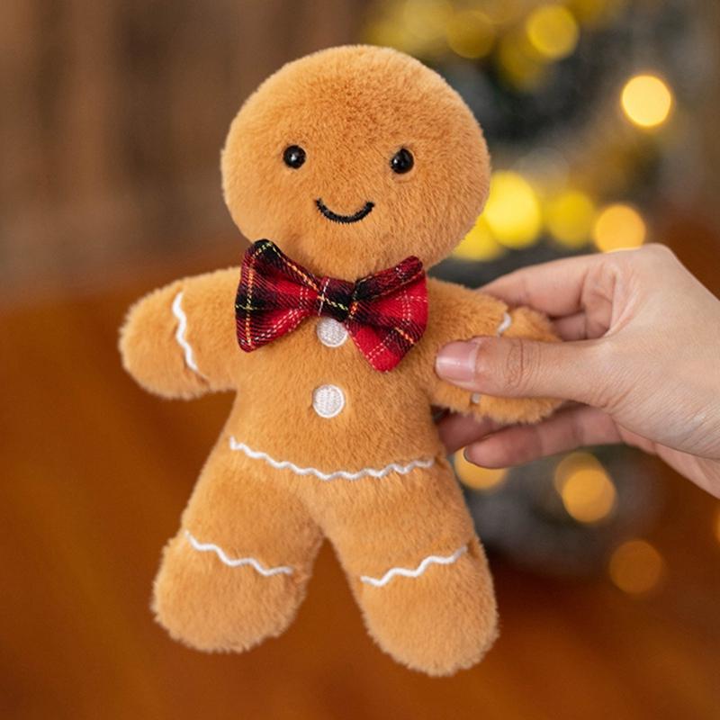 圣诞节开心姜饼人毛绒挂件玩具