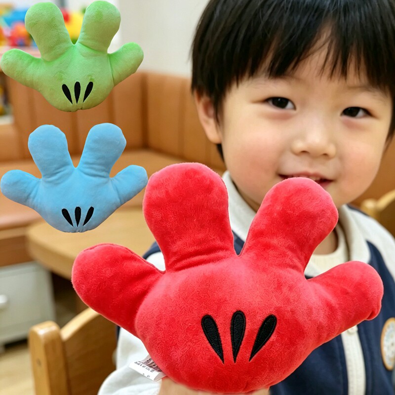 小号可套手大手套毛绒玩具红色手掌爪子幼儿园趣味活动游戏道具