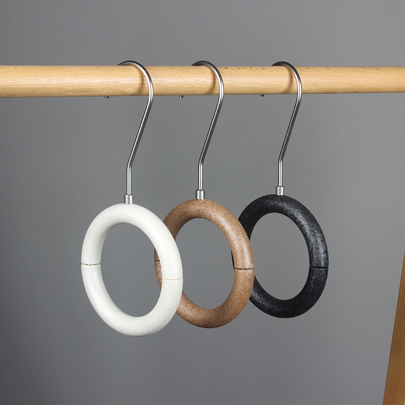 树脂围巾架围巾圈新款高档无痕丝巾收纳架榉木展示道具轻奢