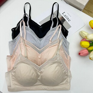 茜维诗7251轻奢无钢圈桑蚕丝养护内衣女细带美背乳胶透气舒适文胸