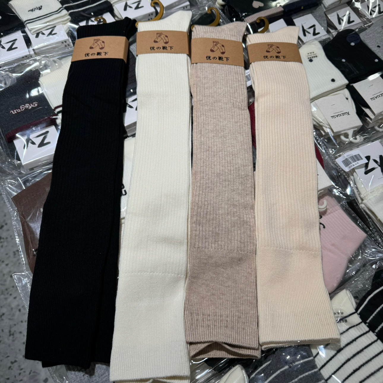 5双包邮优の靴下秋冬羊绒小腿袜防滑过膝袜中筒袜保暖女士长筒袜