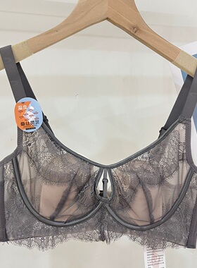 GF31034超薄大胸显小性感蕾丝水晶杯文胸女睫毛软钢圈收副乳内衣