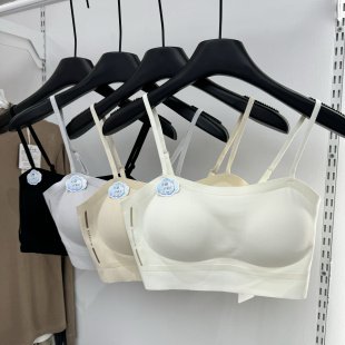 美月馨2805早春无磁裸感云氧衣细肩带内衣女聚拢无钢圈美背抹胸新