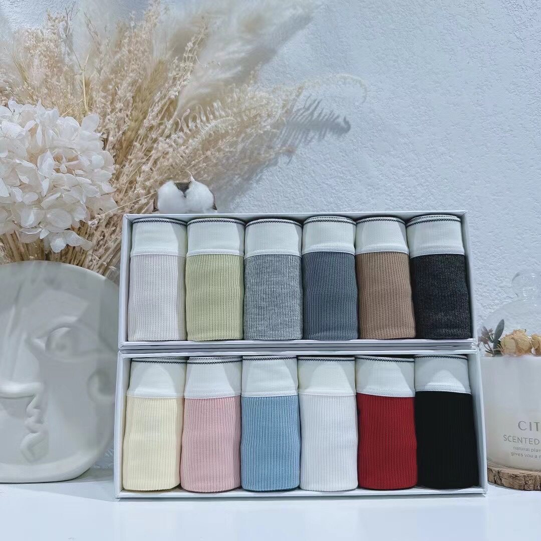 日系小蓝裙r012中腰羊绒感磨毛舒适甜美少女内裤透气亲肤三角裤头