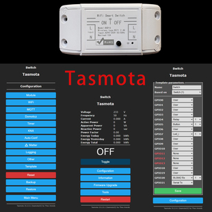 Tasmota通断器ESP32-C3芯片BL0942电量计量4Mb闪存MQTT Matter