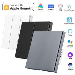 HomeKit智能开关墙壁控制面板按键86盒单火小爱天猫Siri语音WiFi