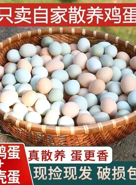 【32g-43g/枚】农家山林散养新鲜土鸡蛋绿壳乌鸡蛋谷物喂养6-40枚