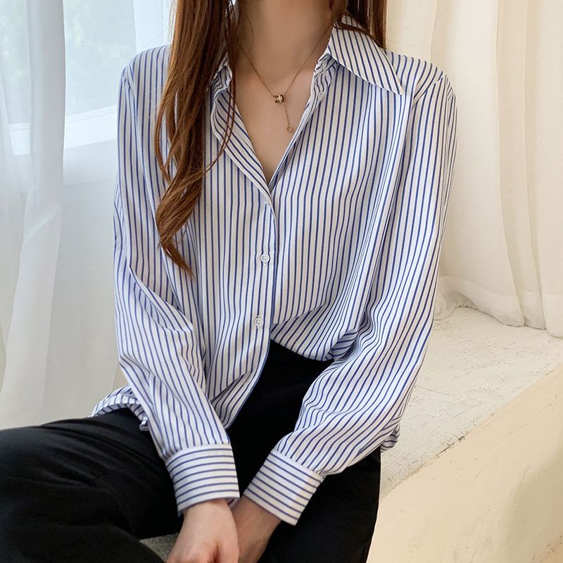 春春款2025宽松雪纺衬衫女时衬衫