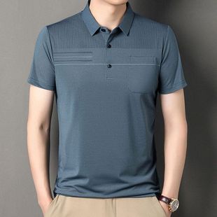 POLO打底衫 T恤中老年爸爸夏装 上衣男式 t恤 宽松男装 男士 夏季 短袖