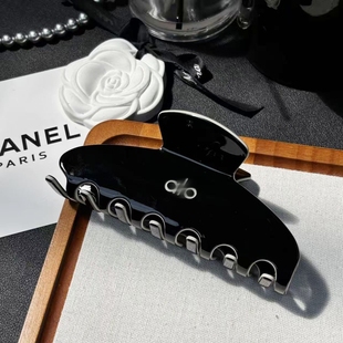 阿洛大号醋酸气质后脑勺发抓alo鲨鱼夹简约黑白发夹时尚 鲨鱼夹女