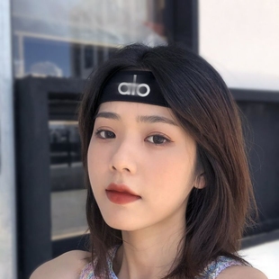 ALO防滑吸汗束发带阿洛发箍头巾运动护腕男女 护腕三件套 发带