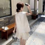 现货夏季高级感上衣+短裤两件套套装2083-P155-K228，女装套装/套裙，2C176