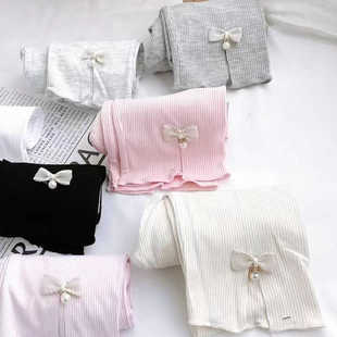 两件包邮单薄女童打底裤女宝宝夏季薄款蝴蝶节开叉薄软打底裤七分