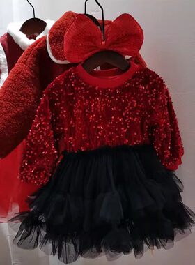 女童冬款小码加绒夹棉连衣裙