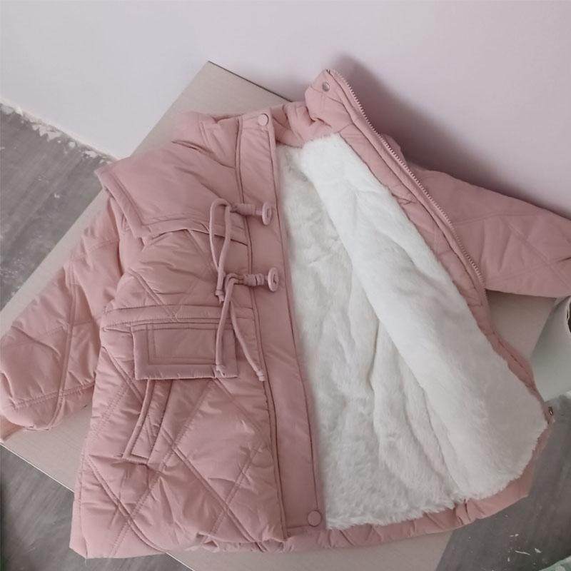 女童中长款秋冬装夹棉加毛外套小女孩冬款洋气收腰加毛厚棉服外套,童装/婴儿装/亲子装,棉袄/棉服,淘宝优惠券,粉丝福利购,淘宝优惠卷