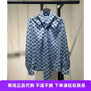 允硕专柜优雅几何蓝色衬衫衬衣国内代购（折280）