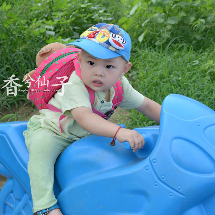 韩国小熊书包 男女幼童防走失双肩包小孩防丢安全背带宝宝牵引绳