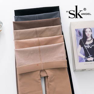 袜防勾 女裤 SK秋冬薄绒连裤 袜龙爪毛肤色加绒高弹打底袜显瘦打底裤