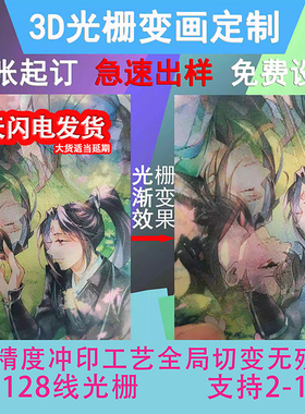 光栅3d变换卡片裸眼立体明星闪卡书签明信片动画变幻卡个性定制