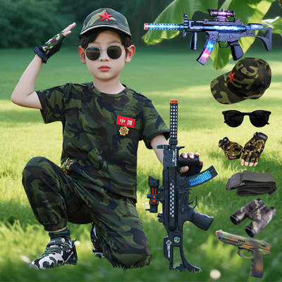 儿童迷彩服套装男童警官短袖夏装小学生夏令营军训服小孩军人衣服