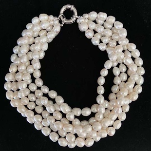 颈链轻奢叠戴珠链 11mm天然珍珠多层项链短款