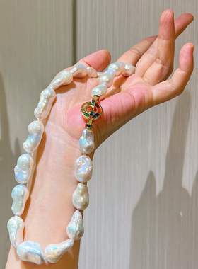 母亲节好礼～天然淡水巴洛克珍珠项链高品质配礼盒小众时尚锁骨链