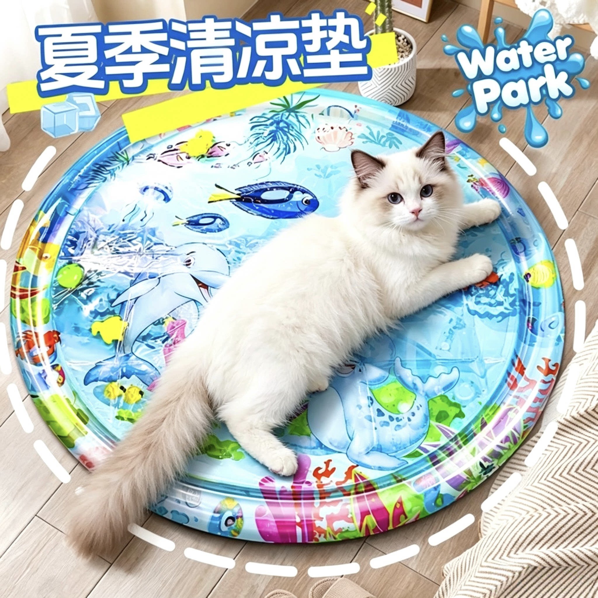 夏季猫狗充气注水降温冰垫图片