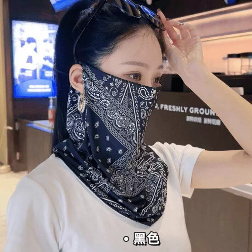 夏季冰丝防晒全脸挂耳护颈面罩