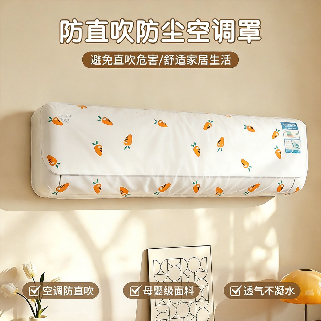 简约碎花空调罩客厅卧室空调防尘保护套家用挂机防尘罩全包式盖布