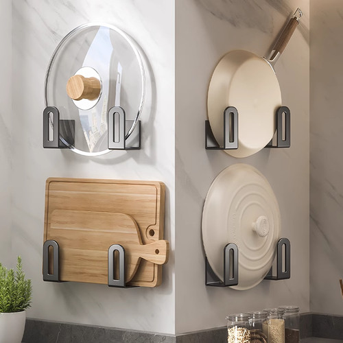 免打孔锅盖架置物架壁挂式板砧板