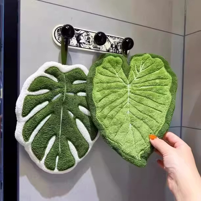可挂式叶子吸水加厚擦手巾