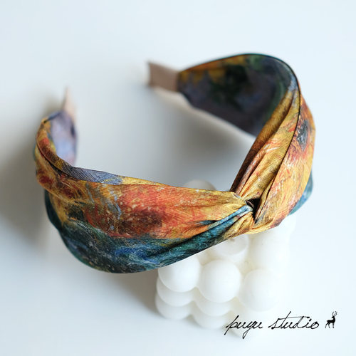 朴遇原创手工暗纹缎复古发箍