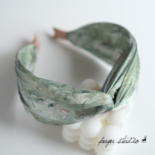 致敬莫奈小众高级感复古油画宽边发箍洗脸头箍发卡发饰 海浪