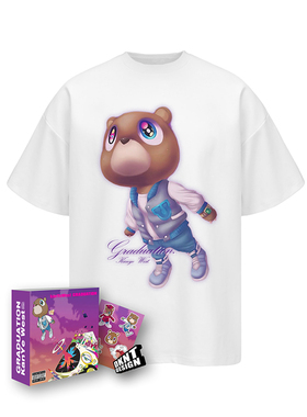 KANYE 辍学熊 GRADUATION 短袖T恤 纯棉 侃爷 美式 圆领 宽松街头