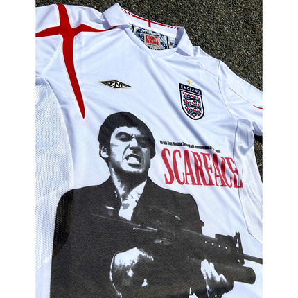 ScarFace英格兰球衣Remake人像印花Ｔ恤阿尔帕西诺足球服运动潮流