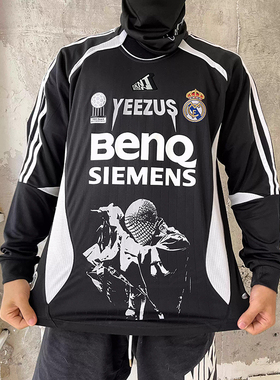 皇马 足球服 REMAKE 侃爷 KANYE 人像 长袖 男女 Donda Vultures