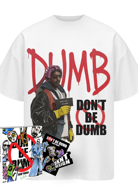 DONT BE DUMB 短袖T恤 纯棉 A$AP ROCKY 美式 圆领 宽松街头重磅